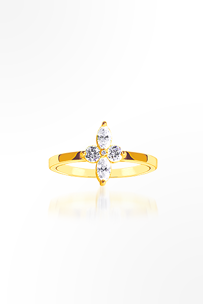 H&E《星芒》Star Light Diamond Ring 鑽石戒指黃K金款