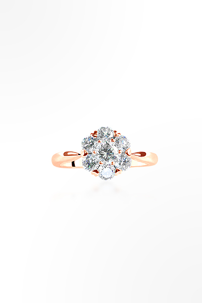 H&E《花語》Flower Ring 鑽石戒指玫瑰金款