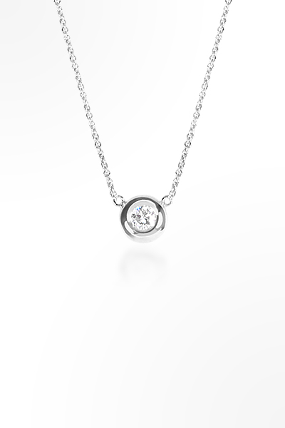 H&E《晨曦》Sun Light Necklace 鑽石項鍊白K金款