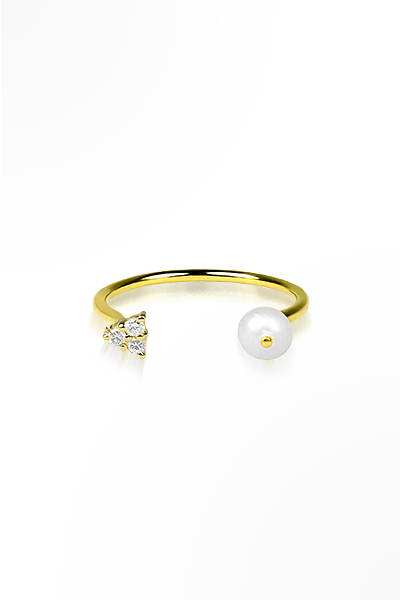 H&E《輕珠寶》鑽石珍珠戒指