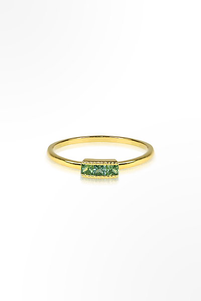 H&E《輕珠寶》綠色剛玉戒指
