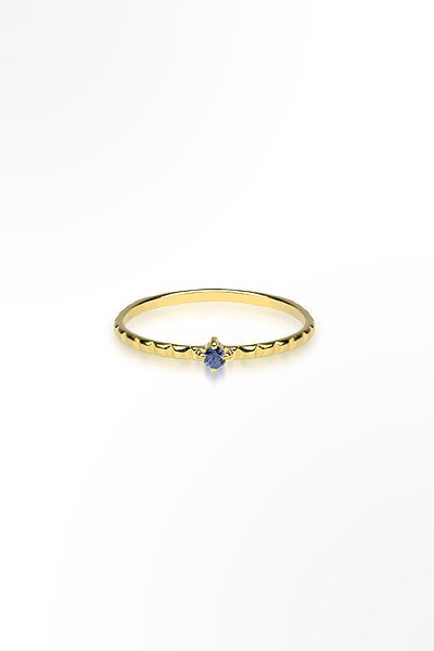 H&E《輕珠寶》格紋靛藍剛玉戒指