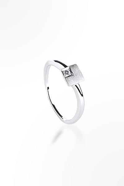H&E《輕系列》Lite Princess Ring 三色單鑽霧面公主型戒指