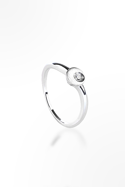 H&E《輕系列》Lite Round Ring 三色單鑽霧面圓型戒指